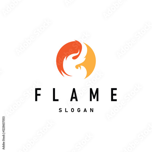 flame logo symbol burning fire design with simple minimalist concept brand template