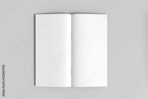 Opened stapled bound booklet mockup
