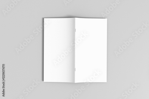Opened stapled bound booklet mockup