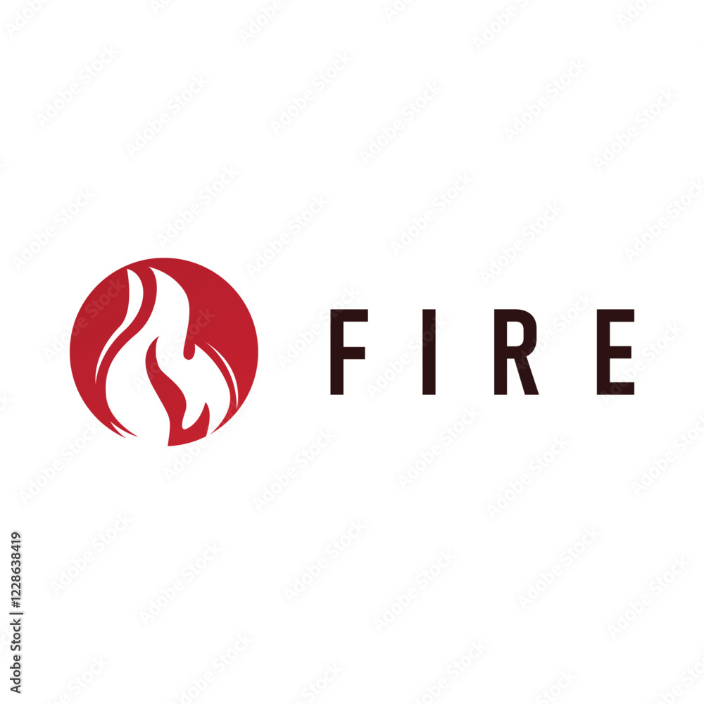 Obraz premium flame logo symbol burning fire design with simple minimalist concept brand template