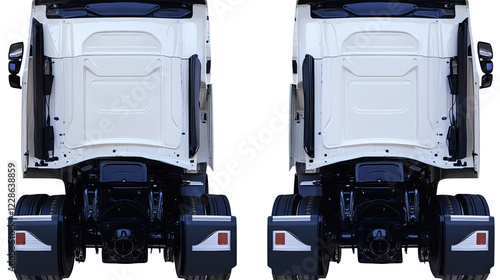 White Trucks on Transparent Background Generative AI
