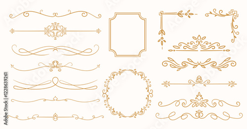 Vintage frames and borders. Elegant decorative frames, corner, ornate borders for invitations card