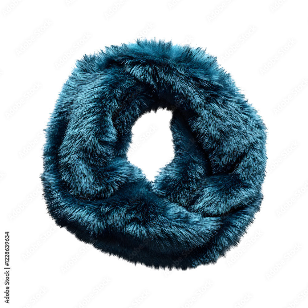 Teal Faux Fur Scarf Isolated on Transparent Background Teal Faux Fur Scarf Isolated on Transparent Background
