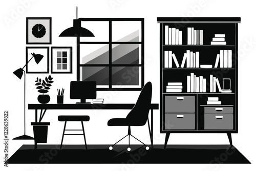 black Silhouette Home office library