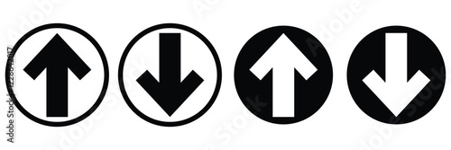 up and down arrows icon vector, Rounded mini arrows, up-down icon. A small two-way black direction arrow eps 10.