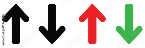 Up and down arrow icon in trendy style. Upward and downward arrow. 888