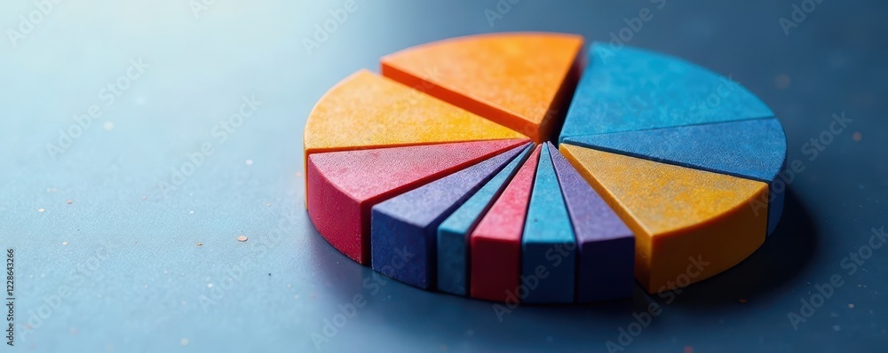 Obraz premium Pie chart with a highlighted segment showing a key data point , report, important, data