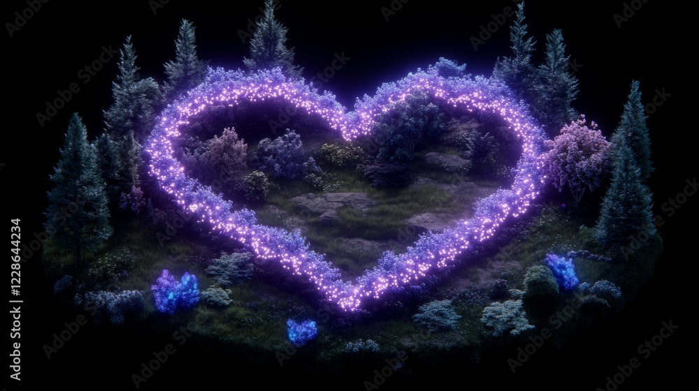 Enchanted Forest Heart Glowing Flora and Fauna Enchanted Forest Heart Glowing Flora and Fauna