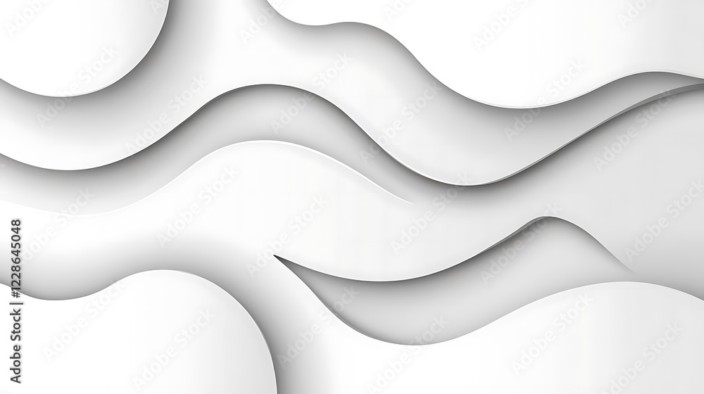 Obraz premium Abstract White Wave Pattern Design Background