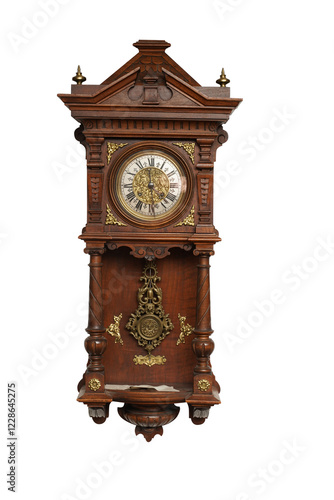 antique clock isolated on transparent background