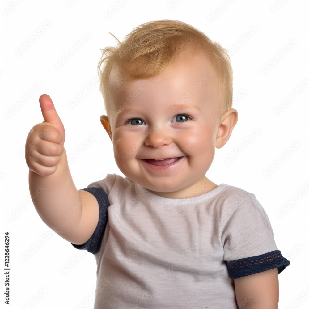 Funny baby with exaggerated facial expression and gesture Funny baby with exaggerated facial expression and gesture