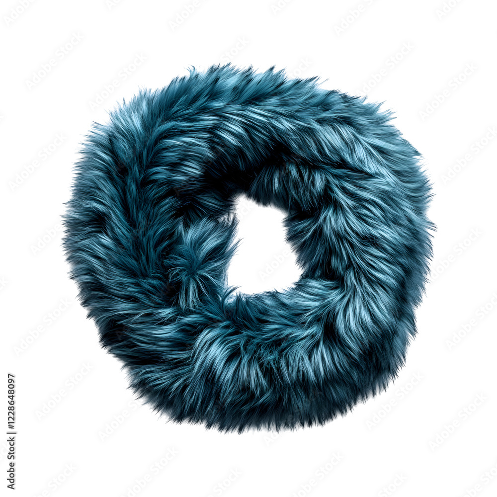 Teal Faux Fur Scarf Isolated on Transparent Background Teal Faux Fur Scarf Isolated on Transparent Background
