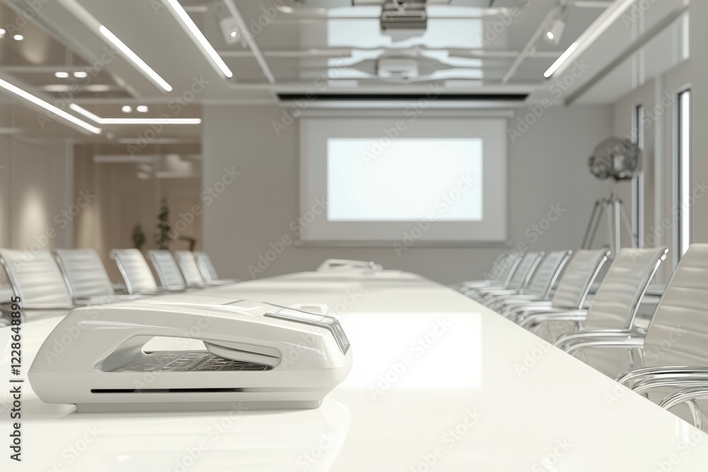 Modern Meeting Room with Long Table and Chairs Modern Meeting Room with Long Table and Chairs