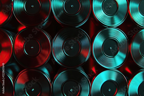 stack of vinyl records 