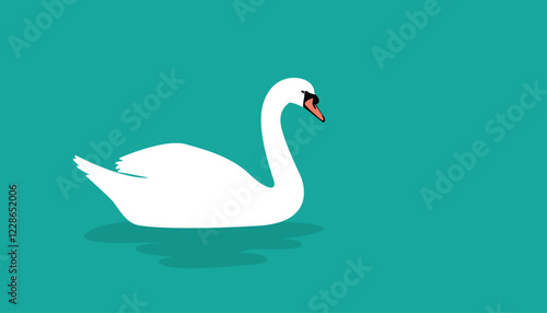 White swan animal vector