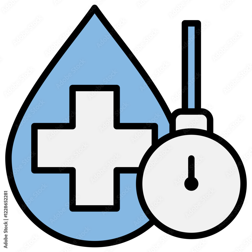 Blood Pressure Blue Black Icon Blood Pressure Blue Black Icon