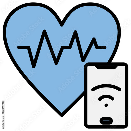 Remote Health Blue Black Icon