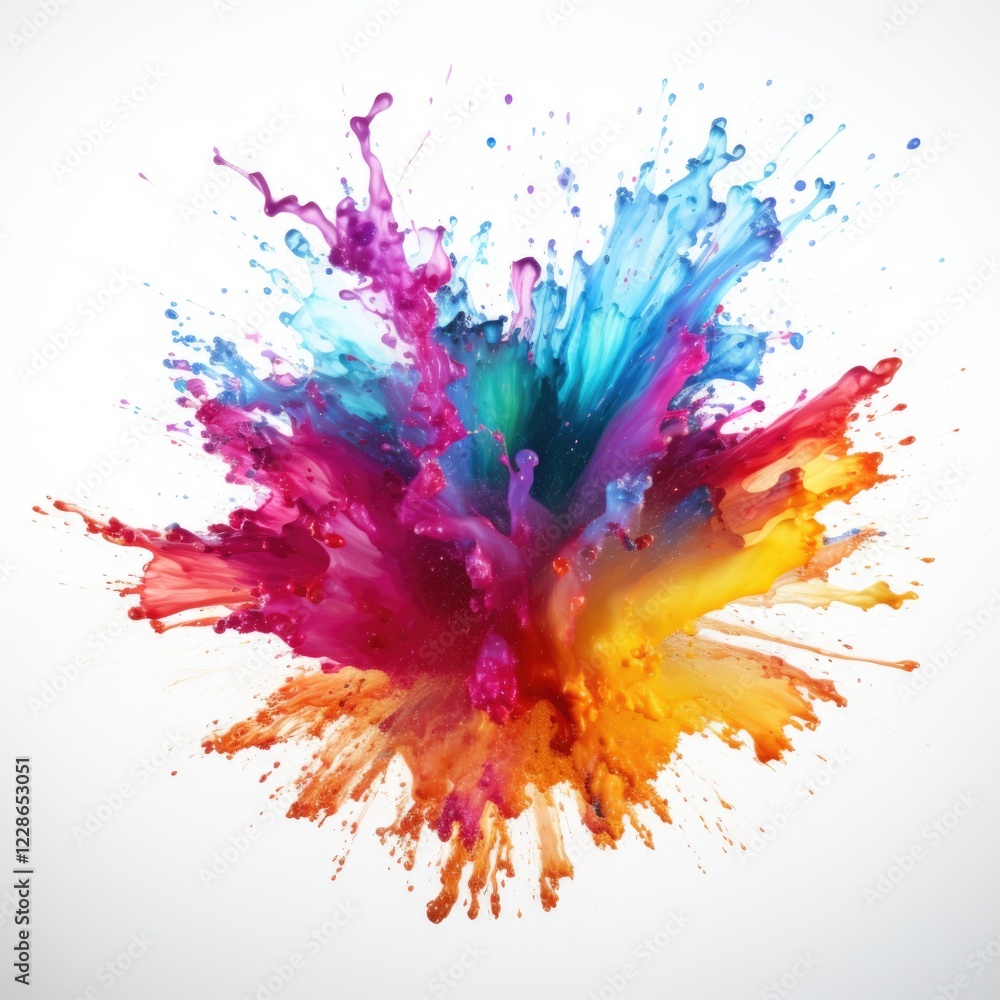 iridescent ink explosion white background iridescent ink explosion white background