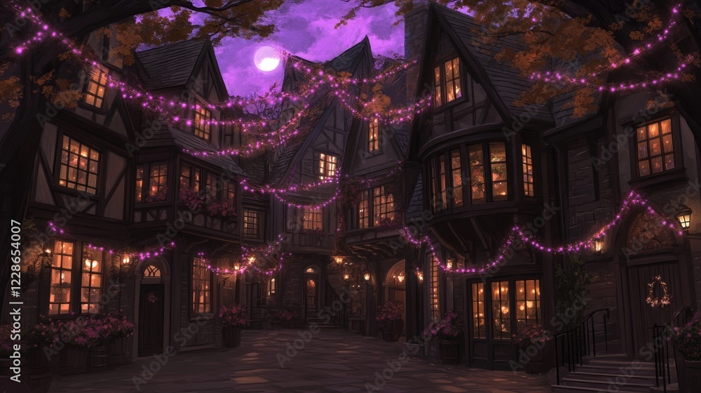 Enchanting Night Market Medieval Town Square Enchanting Night Market Medieval Town Square