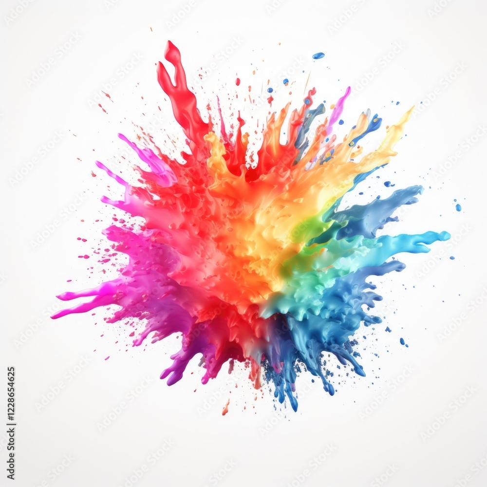 iridescent ink explosion white background iridescent ink explosion white background