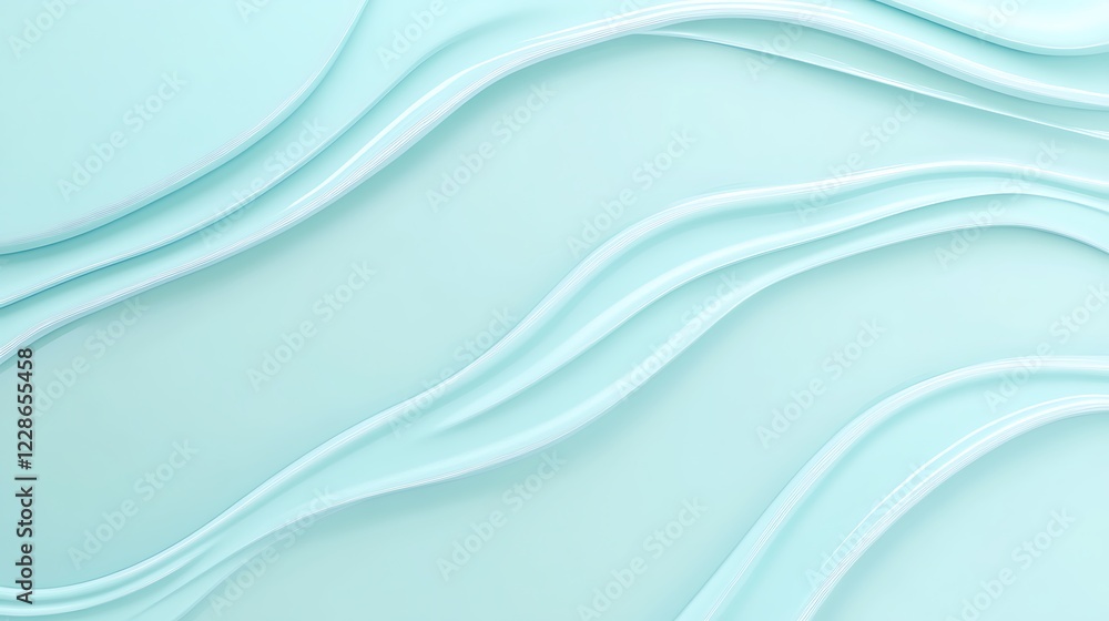 Fototapeta premium Abstract Light Blue Wavy Lines Background Design