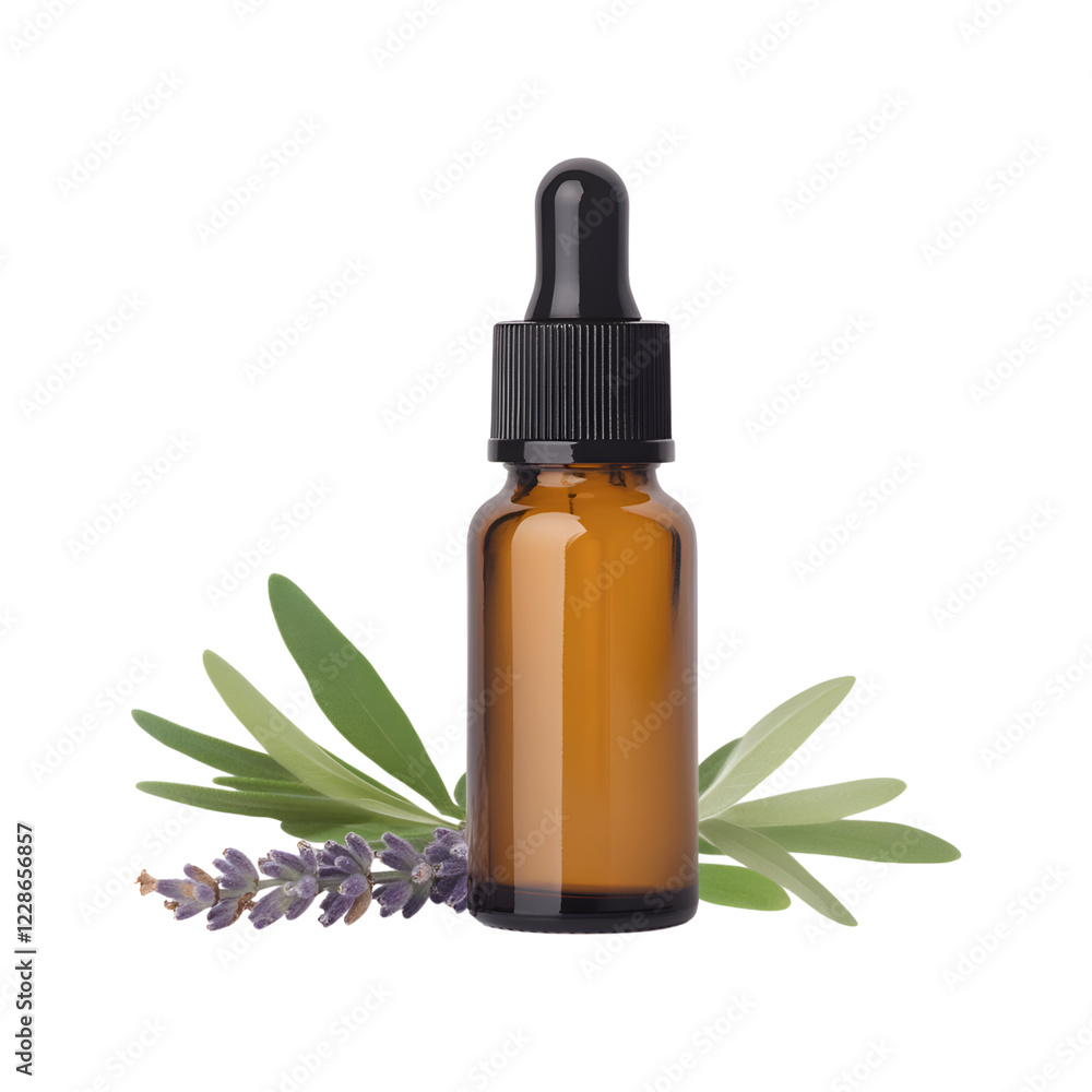 Tea Tree Lavender Serum with Lavender Essential Oil Isolated on Transparent Background Tea Tree Lavender Serum with Lavender Essential Oil Isolated on Transparent Background