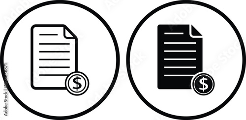Bonds icon in flat and line set. stock market treasury bond vector for apps or website symbol. equity or corporate bonds sign chart isolated on transparent background