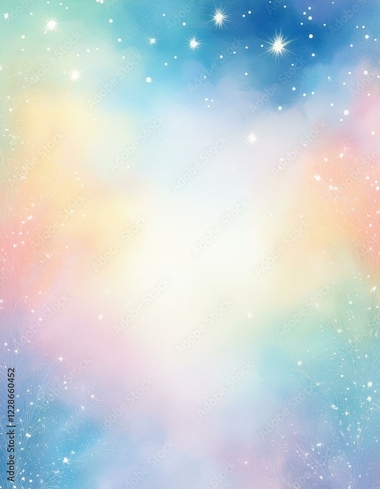 淡い虹色のカラフルな水彩画 淡い虹色のカラフルな水彩画