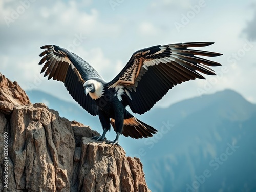 Wallpaper Mural Majestic Andean condor spreads its wings over rugged cliffside, aerial view, birds of prey Torontodigital.ca