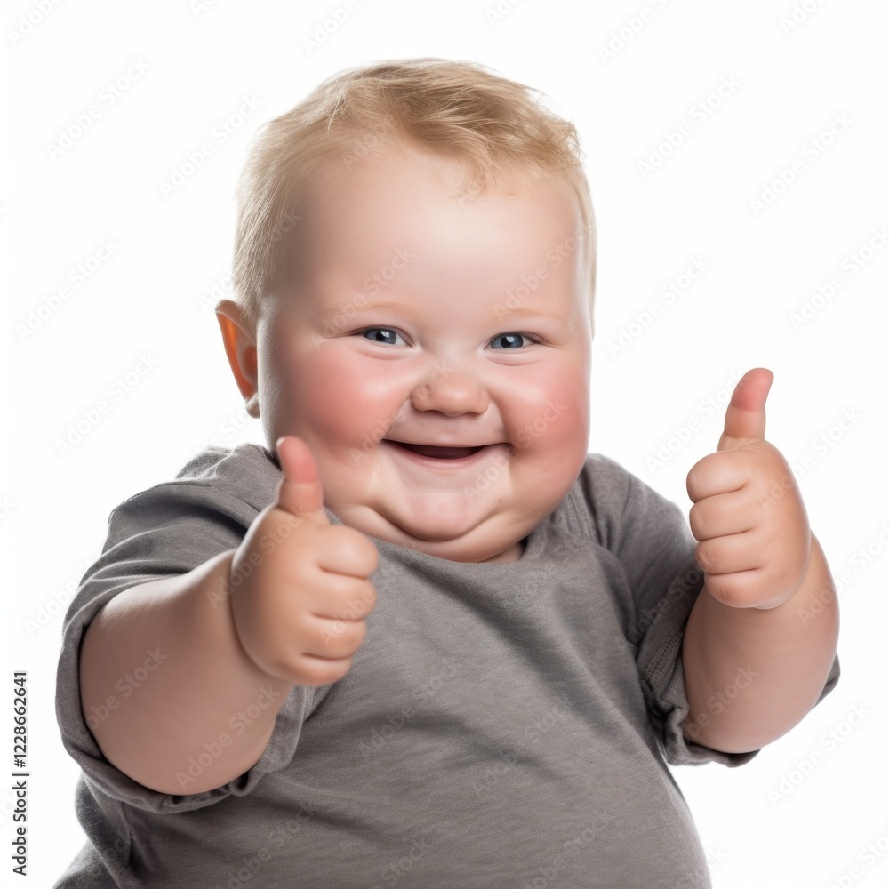 Funny baby with exaggerated facial expression and gesture Funny baby with exaggerated facial expression and gesture