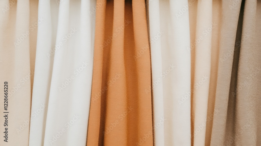 Fabric Swatches Neutral Tones and Textures Displayed Fabric Swatches Neutral Tones and Textures Displayed