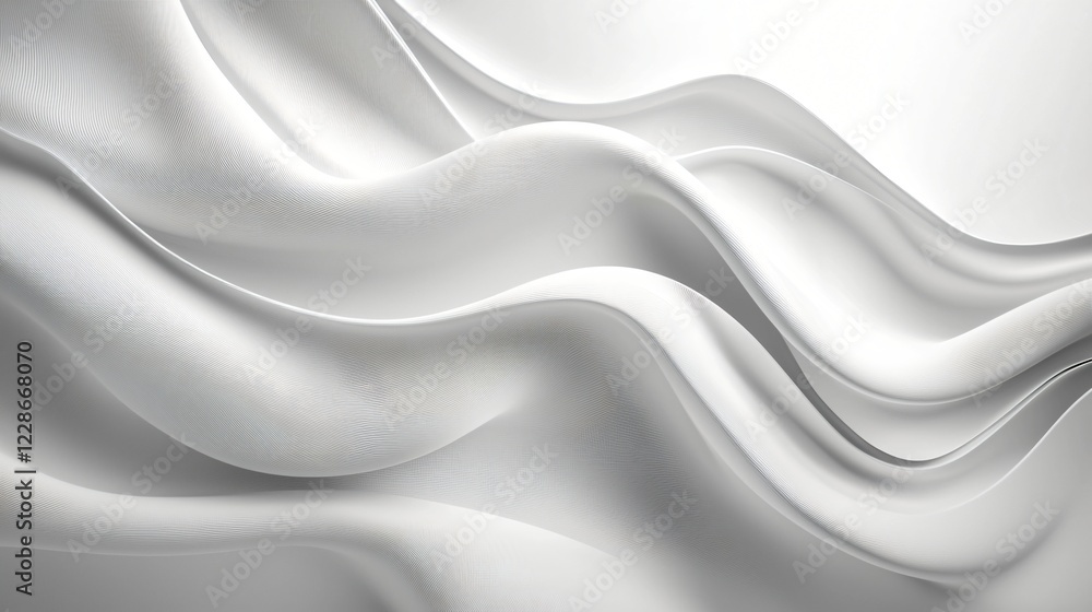 White Fabric Waves Flowing Smoothly Abstract Design Elegant Texture Background Soft Curves. White Fabric Waves Flowing Smoothly Abstract Design Elegant Texture Background Soft Curves.