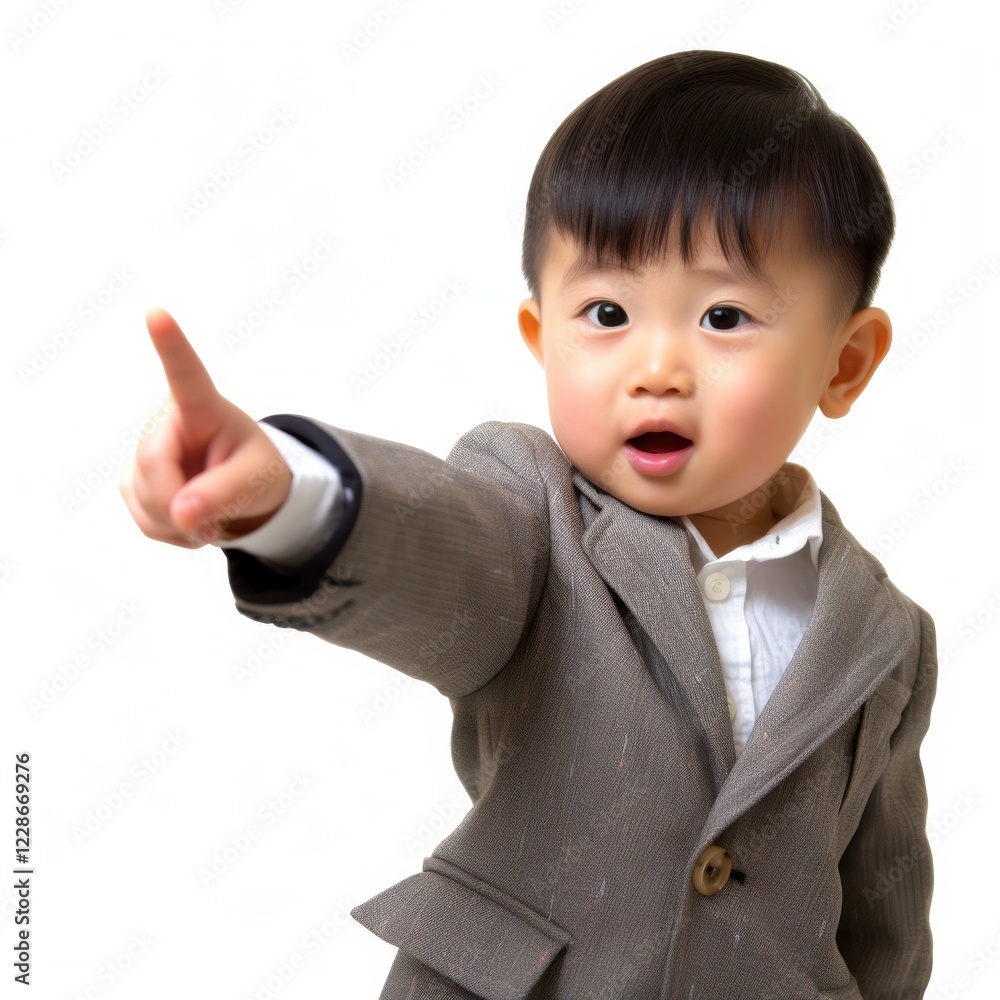 Funny baby with exaggerated facial expression and gesture Funny baby with exaggerated facial expression and gesture