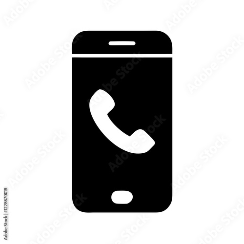 mobile phone icon with sign