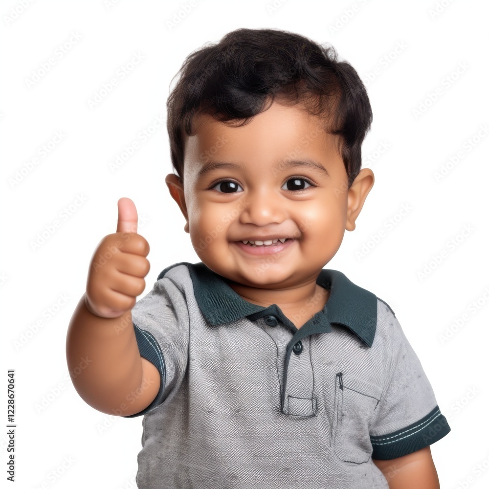 Funny baby with exaggerated facial expression and gesture Funny baby with exaggerated facial expression and gesture