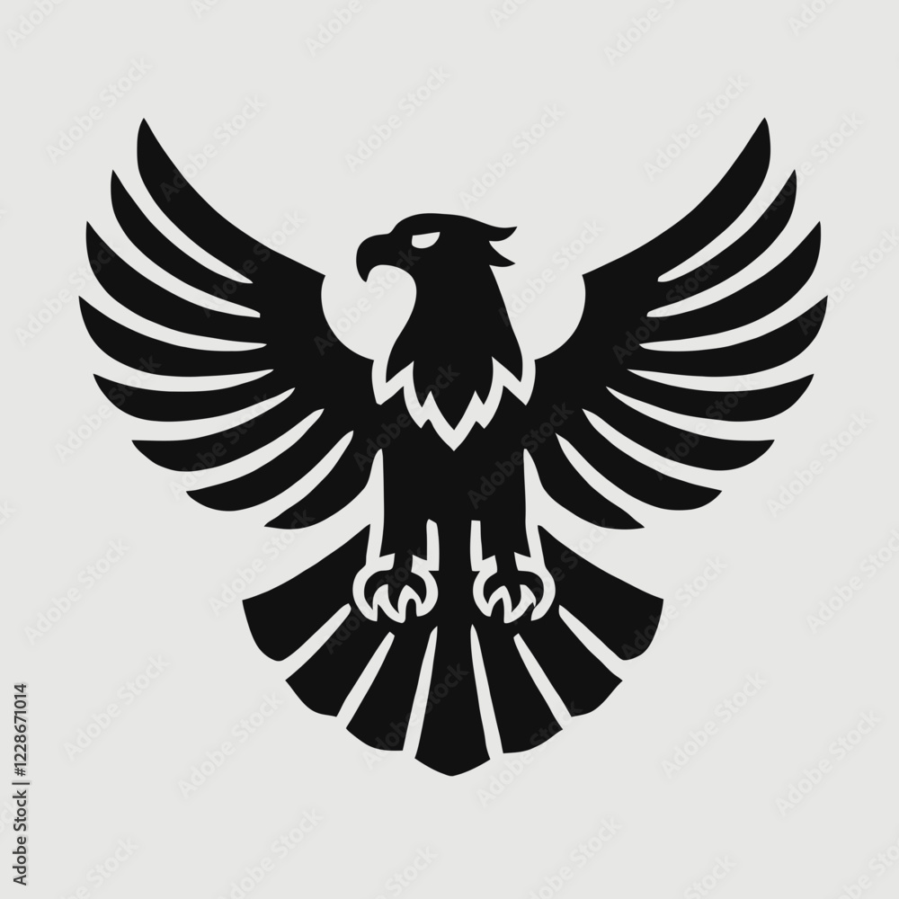 Eagle Silhouette in black on a white background Eagle Silhouette in black on a white background