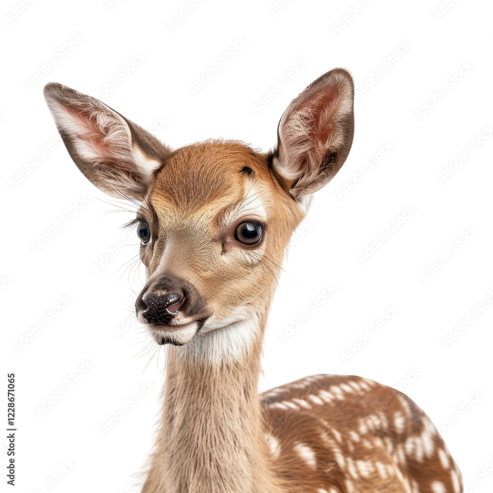 Fototapeta premium Adorable Young Fawn with Big Brown Eyes in a Natural Setting