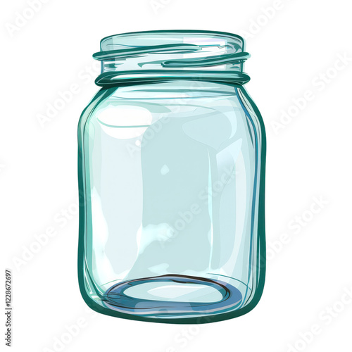 Clear Glass Jar with Open Top and Transparent Design for Storage