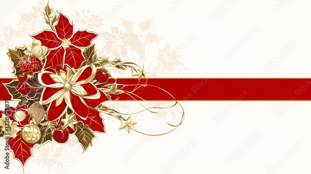 Festive Holiday Poinsettia Christmas Ornament Design Festive Holiday Poinsettia Christmas Ornament Design