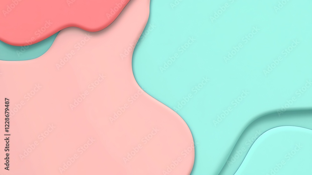 Abstract Pastel Pink and Teal Wave Design Abstract Pastel Pink and Teal Wave Design