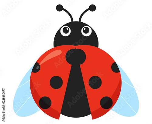 Ladybird or ladybug animal spring summer time clipart illustration insect flying