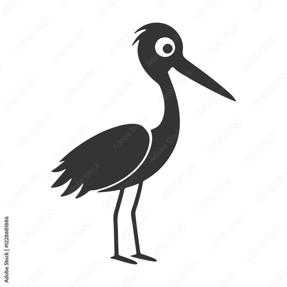 Obraz premium Stork silhouette vector illustration design.