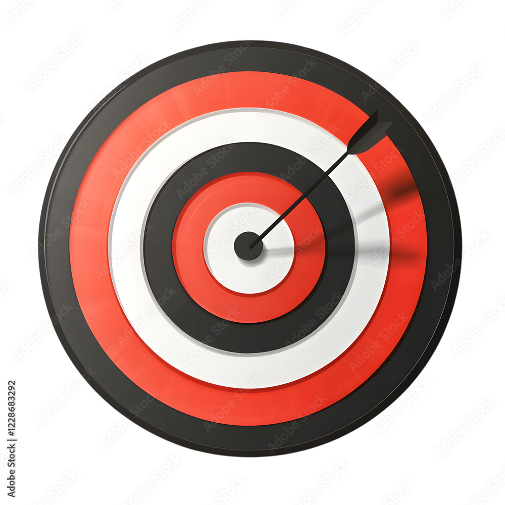 Business Goal and Achievement Concept with Target and Arrow, Isolated on Transparent Background Business Goal and Achievement Concept with Target and Arrow, Isolated on Transparent Background