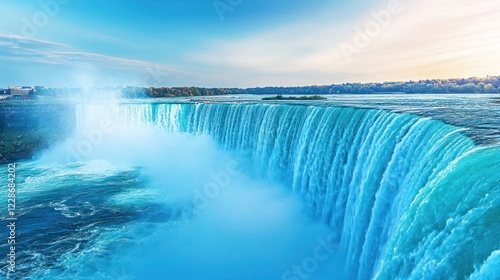 Niagara Falls panoramic view, mist, scenic background, travel photography