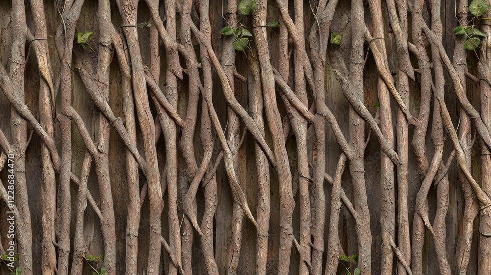 Intricate Interwoven Creeper Stems on Fence in Cinematic Lattice Pattern - Ultra-Detailed Nature Background Intricate Interwoven Creeper Stems on Fence in Cinematic Lattice Pattern - Ultra-Detailed Nature Background