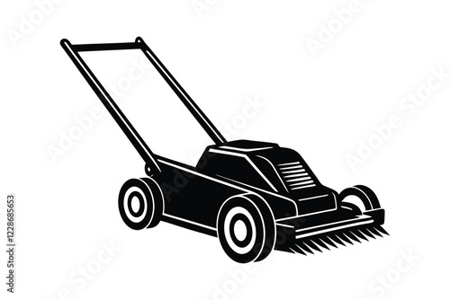 Rotary Mower vector style silhouette art design.eps