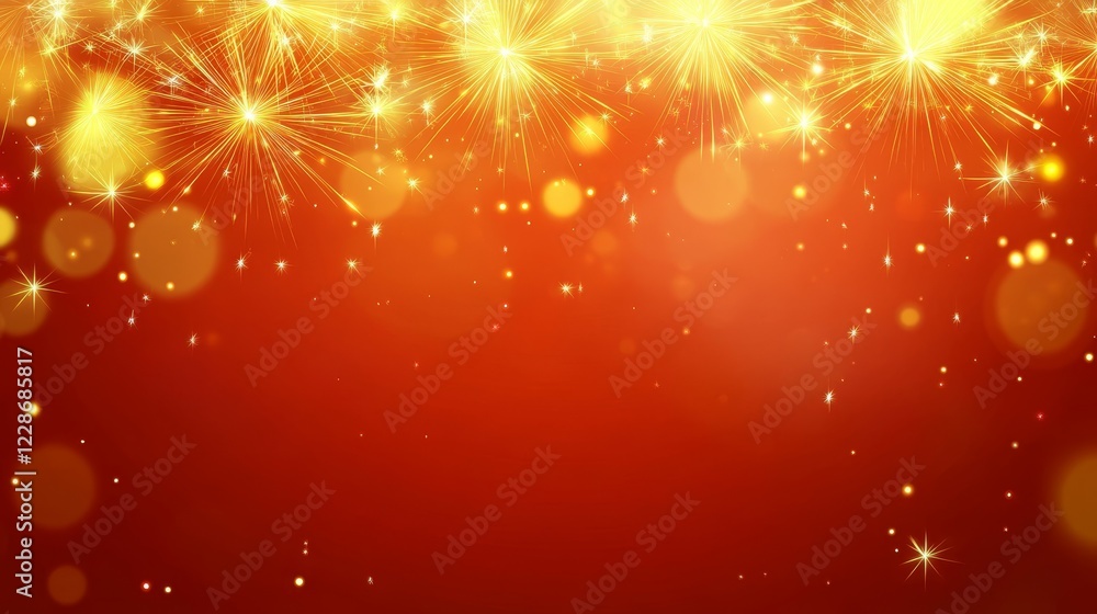 Naklejka premium Festive Sparkling Firework Celebration Background