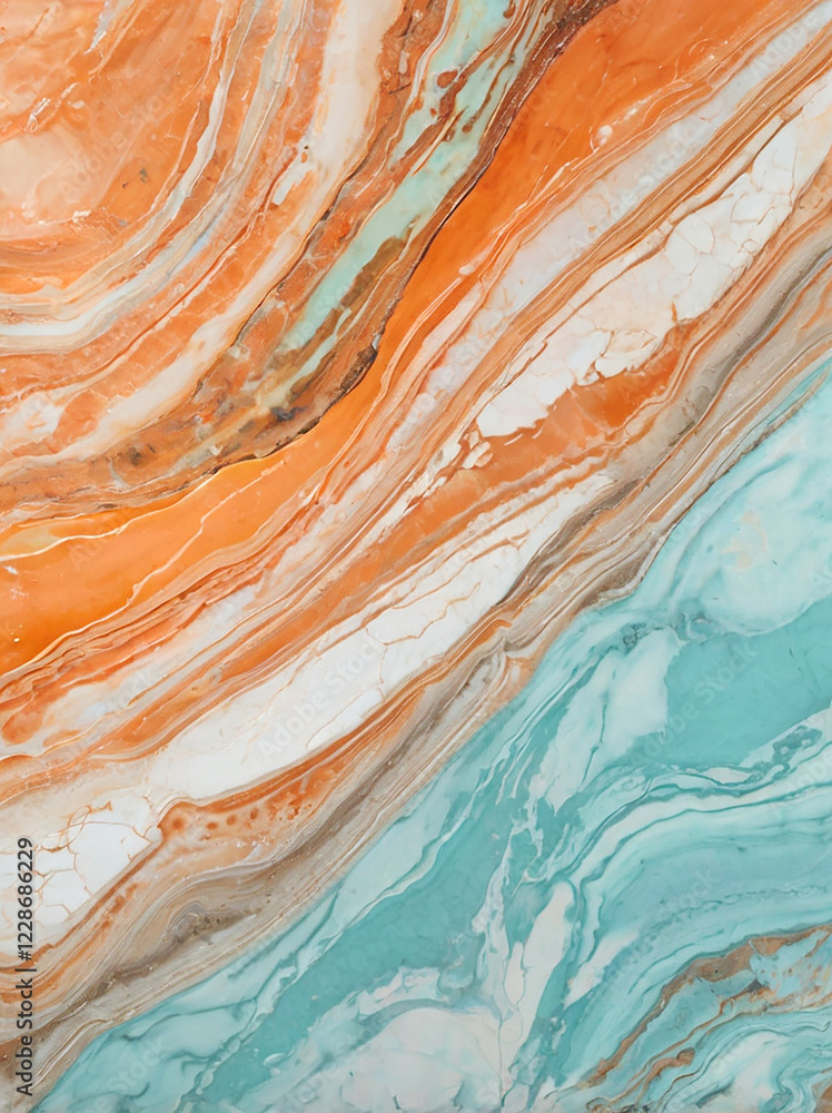 Obraz premium blue peach marble background 5