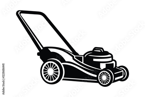 Lawn Mower vector style silhouette art design.eps