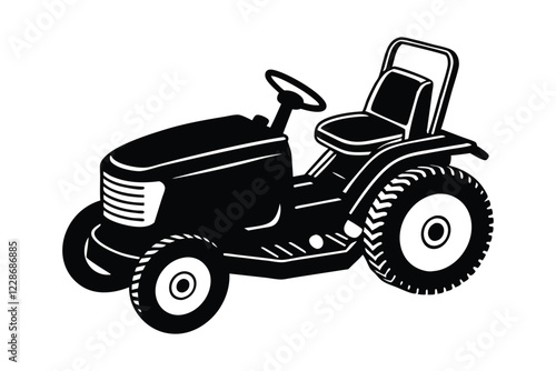 Riding Lawn Mower vector style silhouette design.eps